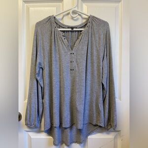 Heather Gray Long Sleeve Knit Blouse